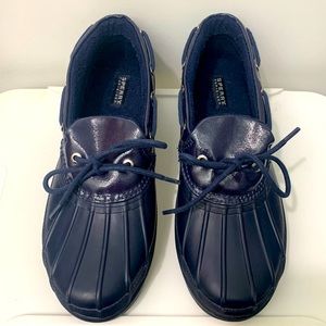 Sperry Top-Sider waterproof low-cut rain boots.